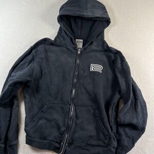 Roland Hoodie Mens Large Blue Full Zip Fleece Sweatshirt Logo Music Graphic